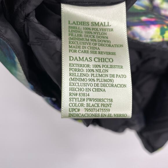 Tangerine Duck Down Puffer Vest Lightweight Packable Printed Size Small NWOT - Picture 8 of 9